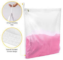 Washranp 2Pcs Laundry Bags,Reusable Large Capacity Zipper Fine Mesh Wash  Storage Bag with Hanging Loop for Lingerie Underwear Socks