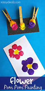Flower Pom Pom Painting Craft For Kids Crafty Morning Painting Crafts For Kids Summer Crafts For Toddlers Crafts For Kids