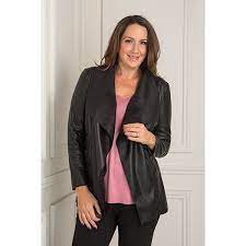 Stolen Heart Stretch Faux Leather Waterfall Jacket 377594 Ideal World Waterfall Jacket Waterfall Leather Jacket Jackets