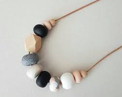 Olive And Copper Polymer Clay Beaded Necklace Joyas De Arcilla Cuentas De Arcilla Polimerica Joyeria De Ceramica