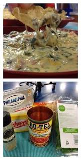 Hot Spinach Salsa Queso Dip 10 Oz Frozen Chopped Spinach Thawed Drained 1 Lb Velveeta Cheese 8 Oz Cream Cheese 1 Can Of Food Recipes Party Food Appetizers