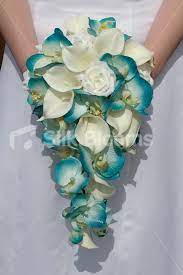 Very Pretty And Delicate Although I Know Orchids Are Expensive Not Sure How This Would Look If Th Turquoise Wedding Flowers Turquoise Wedding Bridal Bouquet