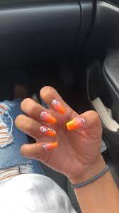 Acrylic baddie nails that can take your uniqueness to another level. Orange Ombre Acrylics Orange Acrylic Nails Diamond Nails Pink Acrylic Nails