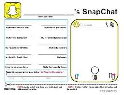 Snapchat Get To Know You Activity Get To Know You Activities Speech Therapy Activities Getting To Know You