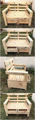 pallets garden chair with storage drawers pallet pallet furniture pallet diy