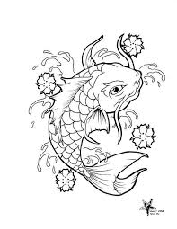 Nice Black Outline Koi Fish Tattoo Design Koi Fish Drawing Koi Fish Tattoo Fish Drawings