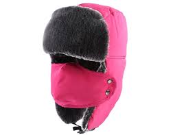 Riy Winter Bomber Trooper Hat Russian Ushanka With Ear Flap Chin Strap And Windproof Face Mask Rose Pink Materia Winter Hats For Men Thick Hats Hats For Men