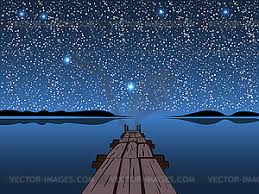 Starry night clipart at free for personal use starry night clipart of your choice. Night Lake Starry Sky Vector Clipart