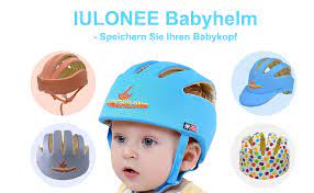 Iulonee Baby Helm Kleinkind Schutzhut Kopfschutz Baumwolle Hut Verstellbarer Schutzhelm Blau Amazon De Baby