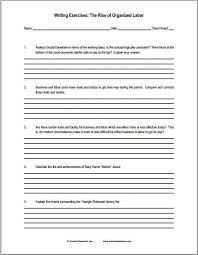 The Rise Of Organized Labor Free Printable Worksheet With Essay Questions Ushistory Essay Questions This Or That Questions Writing Topics