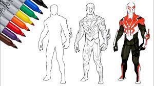 Shel bee) ncs releasemarin ho. Spider Man 2099 White Suit Drawing And Coloring Page Sailany Coloring Kids Youtube