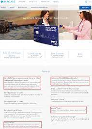 15.99% or 24.99%, depending on our review of your application and credit history. Barclays Wyndham Rewards Earner Business Credit Card Application Reconsideration Process