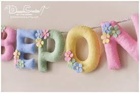 Felt Name Banner Colorful Flowers Name Banner Floral Nursery Etsy In 2020 Felt Name Banner Felt Name Name Banners