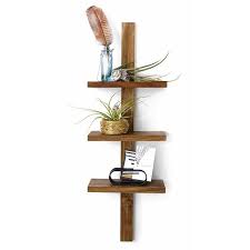 loredana wall shelf shelves teak wood floating galvanized