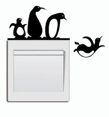 3d Penguin Light Switch Vinyl Decal Light Switch Sticker Light Switch Decal Wall Paint Designs