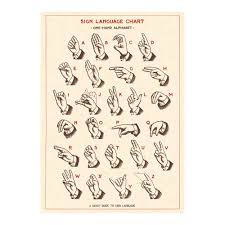 Cavallini Papers Co Inc Sign Language Chart 20x28 Inches Wrap Sig