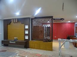 Wooden partition wall designs living room youtube. Living Cum Dining Partition Residential Interior Designers Aamphaa Projects Chennai Id 11224023730