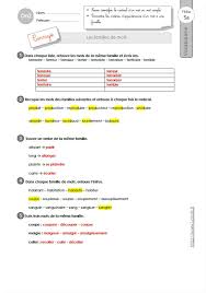 Il y as jusque ma mère et ma sœur qui pense que je suis fou! Exercices Vocabulaire Cm2 Les Familles De Mots