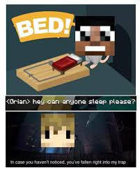 Grian Trapped Bdubs Meme Grian Told Bdubs To Sleep While He S In The Nether I Guess Someone S Brain Is Just Hard W In 2020 Memes How To Play Minecraft All Minecraft