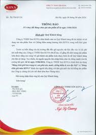 Cập nhật] Bảng báo báo giá Sơn Kova mới nhất hiện nay