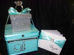 Money Or Card Box Tiffany And Co Theme Tiffany Blue Weddings Bling Wedding Theme Tiffany Wedding