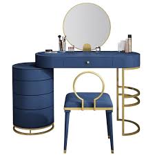 White Blue Pink Makeup Vanity Dressing Table With Swivel Cabinet Mirror Stool Included In 2020 Dressing Table Design Home Room Design Mirror Stool
