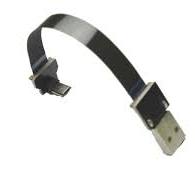 Permanent Ribbon Micro USB Cable FPV Flat Slim Thin Ribbon FPC Cable Micro USB 90 Degree Angled Male to Standard USB A Male for sync and Charging ...