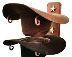 Cowboy Hat Holder Rust With Gold Stars Etsy Cowboy Hat Rack Hat Holder Hat Rack