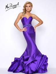 Royal Purple Strapless Sweetheart Neckline Satin Ruffled Mermaid Prom Dress With Bead Prom Dresses For Teens Strapless Dress Formal Ball Gown Wedding Dress