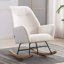 amazon com artechworks modern sherpa fabric accent rocking chair comfortable relax arm lounge chair for home or office dur rocking chair chair reading chair
