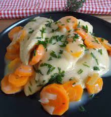 Filets De Poulet Aux Carottes Sauce Poulette Light Auxdelicesdemanue Filet Poulet Plat Peu Calorique Recette Poulet