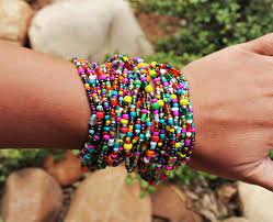 African Seed Bead Bracelet For Women Chunky Wrap Bracelet Bohemian Layering Jewelry Rainbow Seed Bead Mix In 2021 Beaded Bracelets African Beaded Bracelets Turquoise Seed Bead