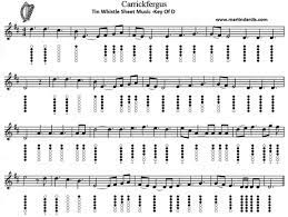 Carrickfergus Tin Whistle Sheet Music Notes Irish Folk Songs