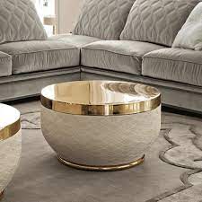 C2a rectangular rose gold coffee table. Luxury Matte Round Coffee Table With Metal Top My Aashis
