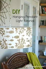 It's a lot easier than you think. Stenciled Diy Hanging Pendant Light H2obungalow