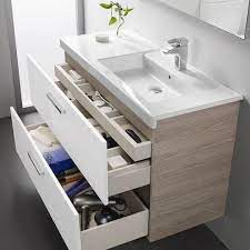 Small Bathrooms Can Still Be Super Organized And Uncluttered With A Mirrored Med Small Bathroom Vanities Kitchen Cabinets In Bathroom Luxury Bathroom Vanities
