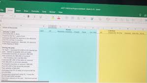 Solved Acct 2100 Excel Project Worksheet Blank 1 1 Sa