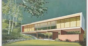 1960 Architectural Drawing Rendering Mid Century Modern Retro Vintage Atomic Ebay Architecture Modern Architecture Mid Century Modern House