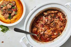 Slow Cooker Chicken Cacciatore With Mushrooms And Bacon Recipe Recipe In 2021 Recipes Slow Cooker Chicken Bacon Recipes