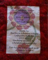 Label For Wedding Quilt Quilt Labels Signature Quilts Quilting Quotes