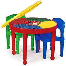 Tot Tutors Kids 2 In 1 Plastic Lego Compatible Activity Table And 2 Chairs Set Walmart Com Kids Table And Chairs Preschool Tables Kids Activity Table
