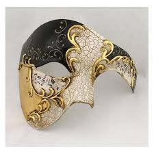 Black And Gold Masquerade Mask Black Gold Phantom Of Opera Mask Musical Half Face Mask Men 39 S Masquerade Mask Mens Masquerade Mask Phantom Mask Opera Mask