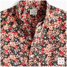 j crew slim short sleeve secret wash floral shirt nwt