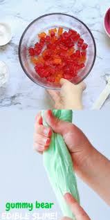 Edible Gummy Bear Slime Only 3 Ingredients Video Video Edible Slime Recipe Slime For Kids Edible Slime Videos