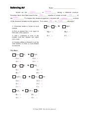 Mg + 2 hcl mgcl 2 + h 2 3. Balancing Equations Worksheet Pdf Name Atoms Are Not Or During A Chemical Reaction Scientists Know That There Must Be The Number Of Atoms On Each Course Hero