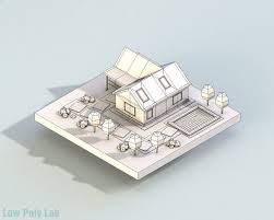 Cartoon House Low Poly 3d Model Low Poly 3d Models Cartoon House Low Poly