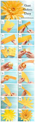 Giant Gerbera Daisy Paper Flower Diy Printable Paper Flower Templates How To Make Large Paper Flowers Paper Flowers Diy Paper Flower Template Paper Flowers