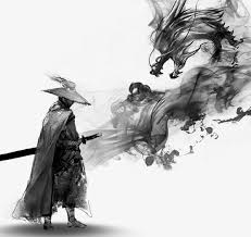 Ink Free Martial Arts And Dragon Pull Material Samurai Artwork Ninja Art Samurai Art