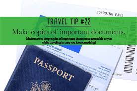 Travel Tip 22 Make Copies Of Important Documents Travel Tips How To Plan Travel