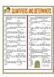 Common quantifiers include some/any, much/many, (a) few/(a) little, lots of/a lot of and enough. Multiple Choice Of Quantifiers And Determiners Esl Worksheet By Nguyenminhvu